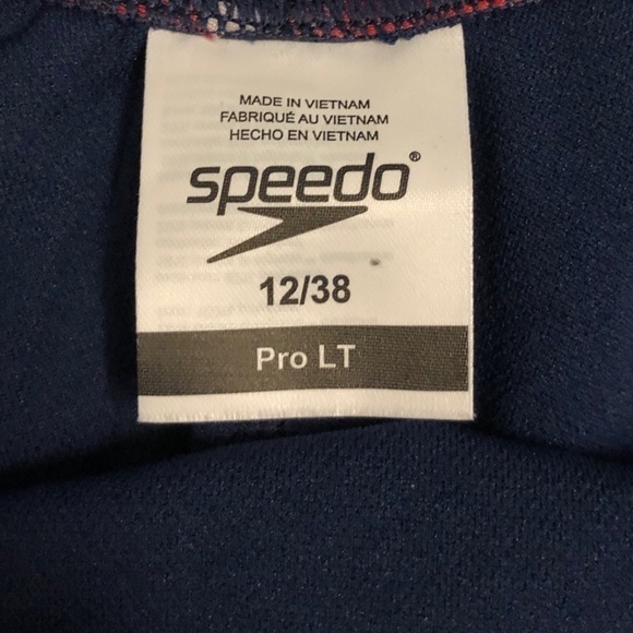 𝅺nwt - SPEEDO One Piece PRO LT Swimsuit in Red, White & Blue - Size 12 - Picture 7 of 9